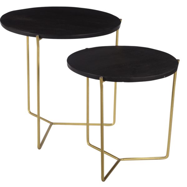Mason Black/Brass Set of 2
