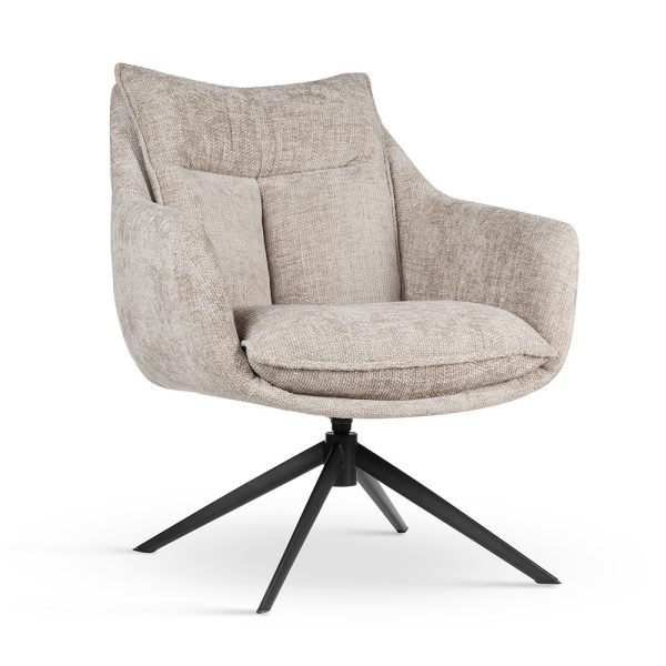 BELLEZA beige fauteuil / zwarte poot