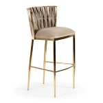 HORDIA 70 kruk, beige/gouden poot