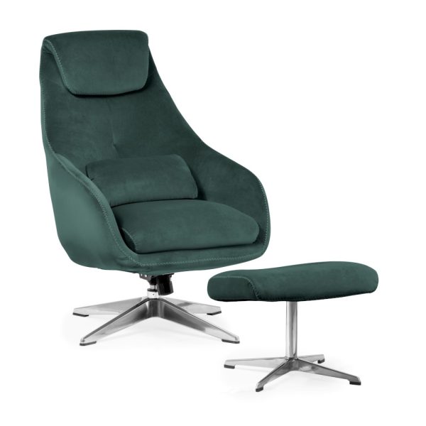 KENT fauteuil met voetsteun - groen