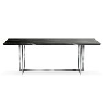 MARBLE tafel 180x90 zwart marmer / zilveren poot
