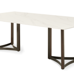 SIENNA 240 tafel, wit marmer/gouden poten