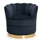SISI draaifauteuil - marineblauw / goud