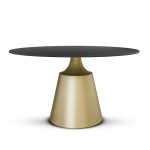 SORENTO tafel, zwart/geborsteld gouden poot