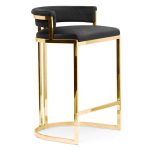 VEGAS kruk 60cm zwart/gouden poot