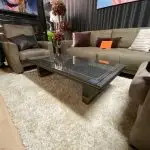 Richmond Salontafel 'Hunter' Eiken, kleur Zwart / Goud, 140 x 70cm