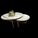 Marmerlook HPL Salontafel Set (Set van 2) – Luxe & Stijlvol