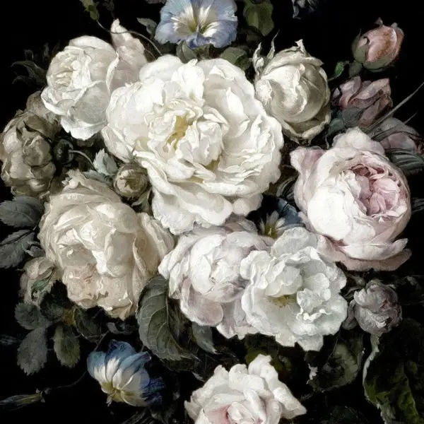 Glasschilderij met 3D reliÃ«f 110x160cm Witte bloemen