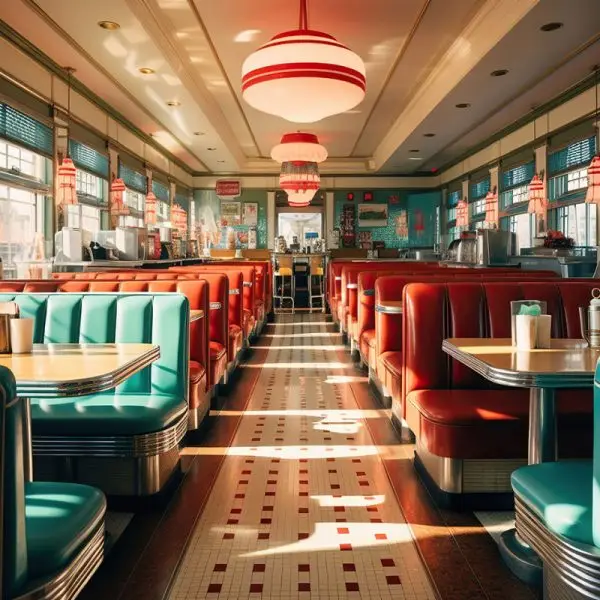 Glasschilderij 120x80cm 50's Diner