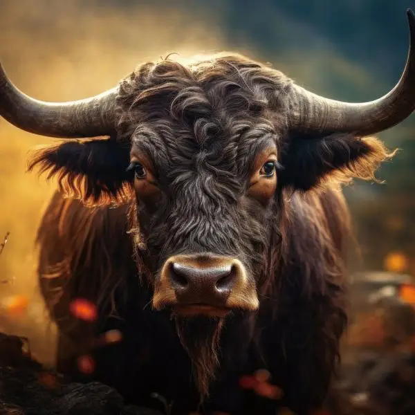Glasschilderij 160x110cm Stier midden