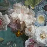 Glasschilderij met 3D reliÃ«f 120x80cm Getekende bloemen