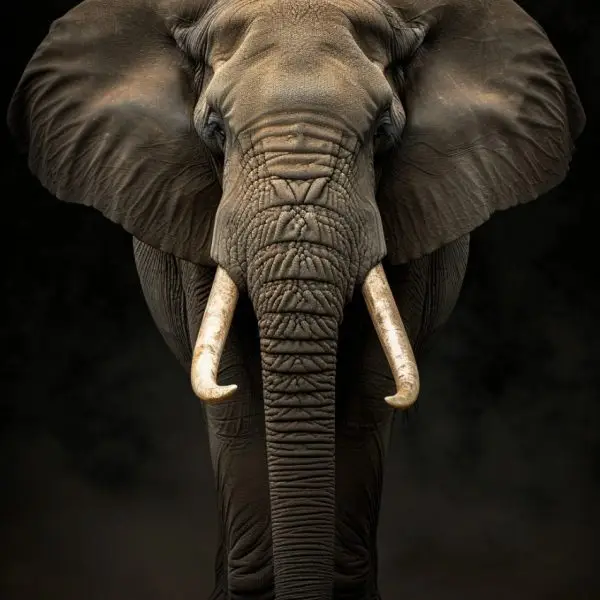 Glasschilderij 110x160cm Olifant midden