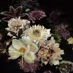 Glasschilderij 120x80cm Bloemen met gouden rand