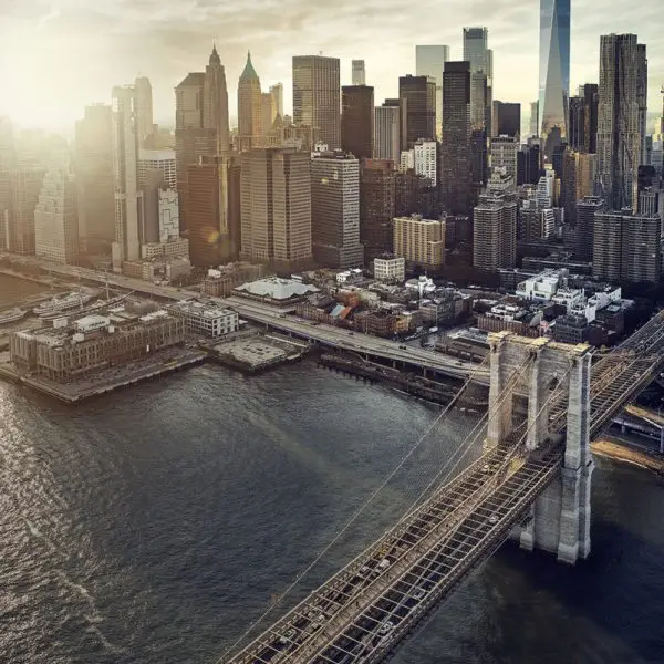 Glasschilderij 80x120cm Brooklyn Bridge