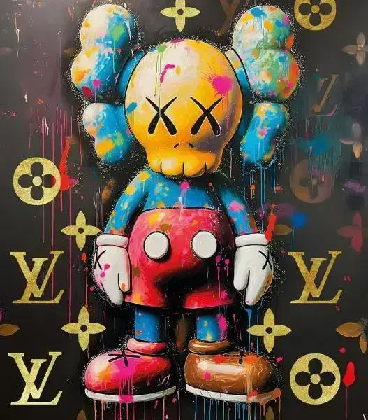 Glasschilderij 60x80cm Stripfiguur popart