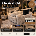 Boxspring Chesterfield + Tv lift