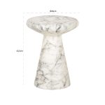 Bijzettafel Lohan faux wit marmer (White)